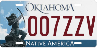 OK license plate 007ZZV