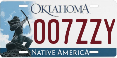 OK license plate 007ZZY