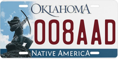 OK license plate 008AAD
