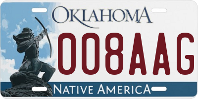 OK license plate 008AAG