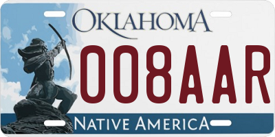 OK license plate 008AAR