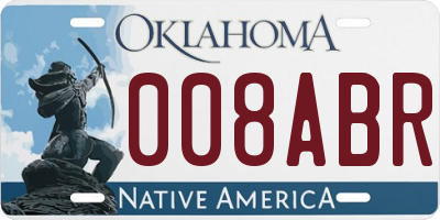 OK license plate 008ABR