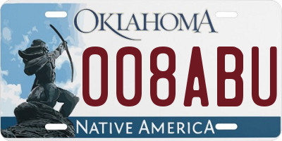 OK license plate 008ABU