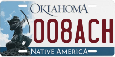 OK license plate 008ACH