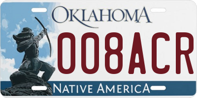 OK license plate 008ACR