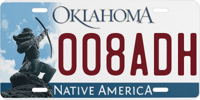 OK license plate 008ADH