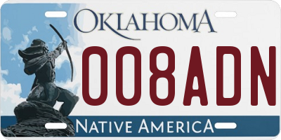 OK license plate 008ADN
