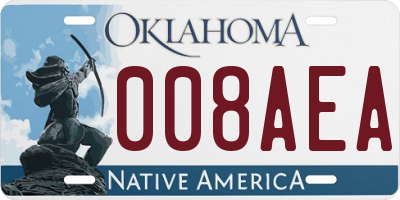 OK license plate 008AEA