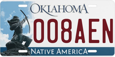 OK license plate 008AEN