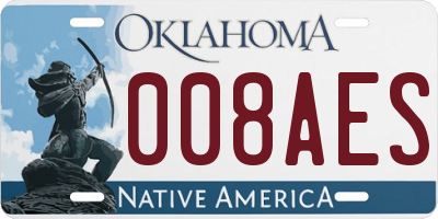 OK license plate 008AES