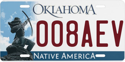 OK license plate 008AEV