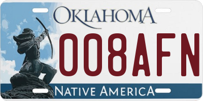 OK license plate 008AFN