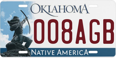 OK license plate 008AGB