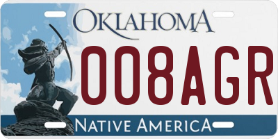 OK license plate 008AGR