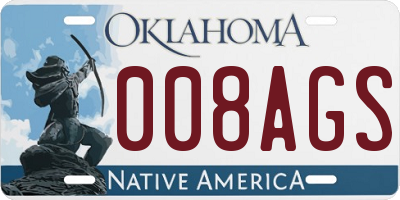 OK license plate 008AGS