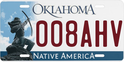 OK license plate 008AHV