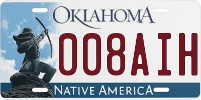 OK license plate 008AIH