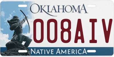 OK license plate 008AIV