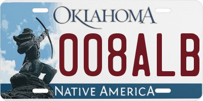 OK license plate 008ALB