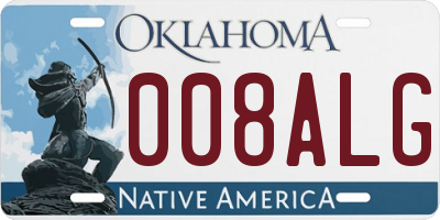 OK license plate 008ALG