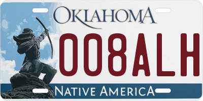 OK license plate 008ALH
