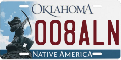 OK license plate 008ALN