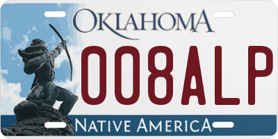 OK license plate 008ALP