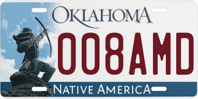 OK license plate 008AMD