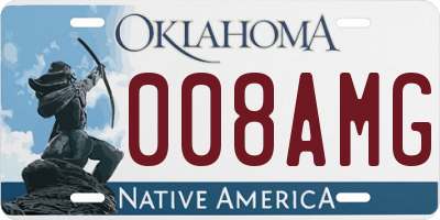 OK license plate 008AMG