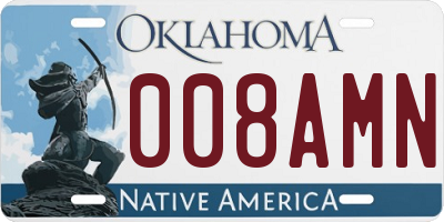 OK license plate 008AMN