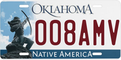 OK license plate 008AMV