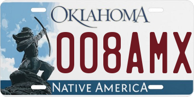 OK license plate 008AMX