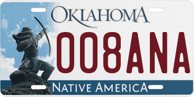 OK license plate 008ANA