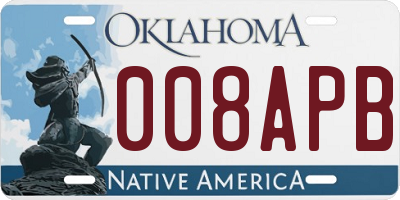OK license plate 008APB
