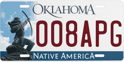 OK license plate 008APG