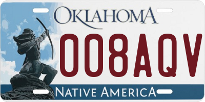 OK license plate 008AQV