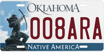 OK license plate 008ARA