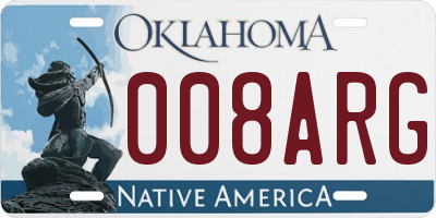 OK license plate 008ARG