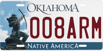 OK license plate 008ARM
