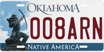 OK license plate 008ARN