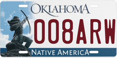 OK license plate 008ARW