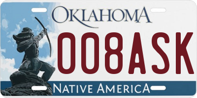 OK license plate 008ASK