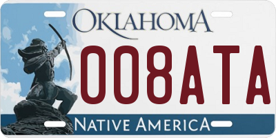 OK license plate 008ATA