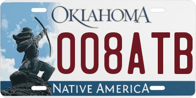 OK license plate 008ATB