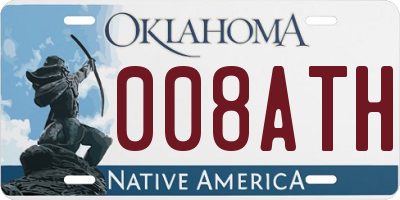 OK license plate 008ATH