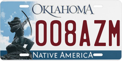 OK license plate 008AZM
