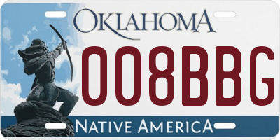 OK license plate 008BBG