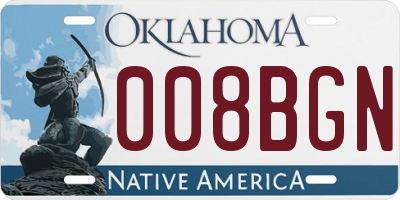 OK license plate 008BGN