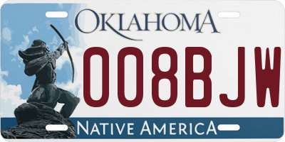 OK license plate 008BJW