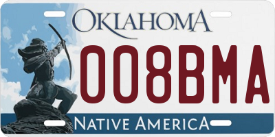 OK license plate 008BMA